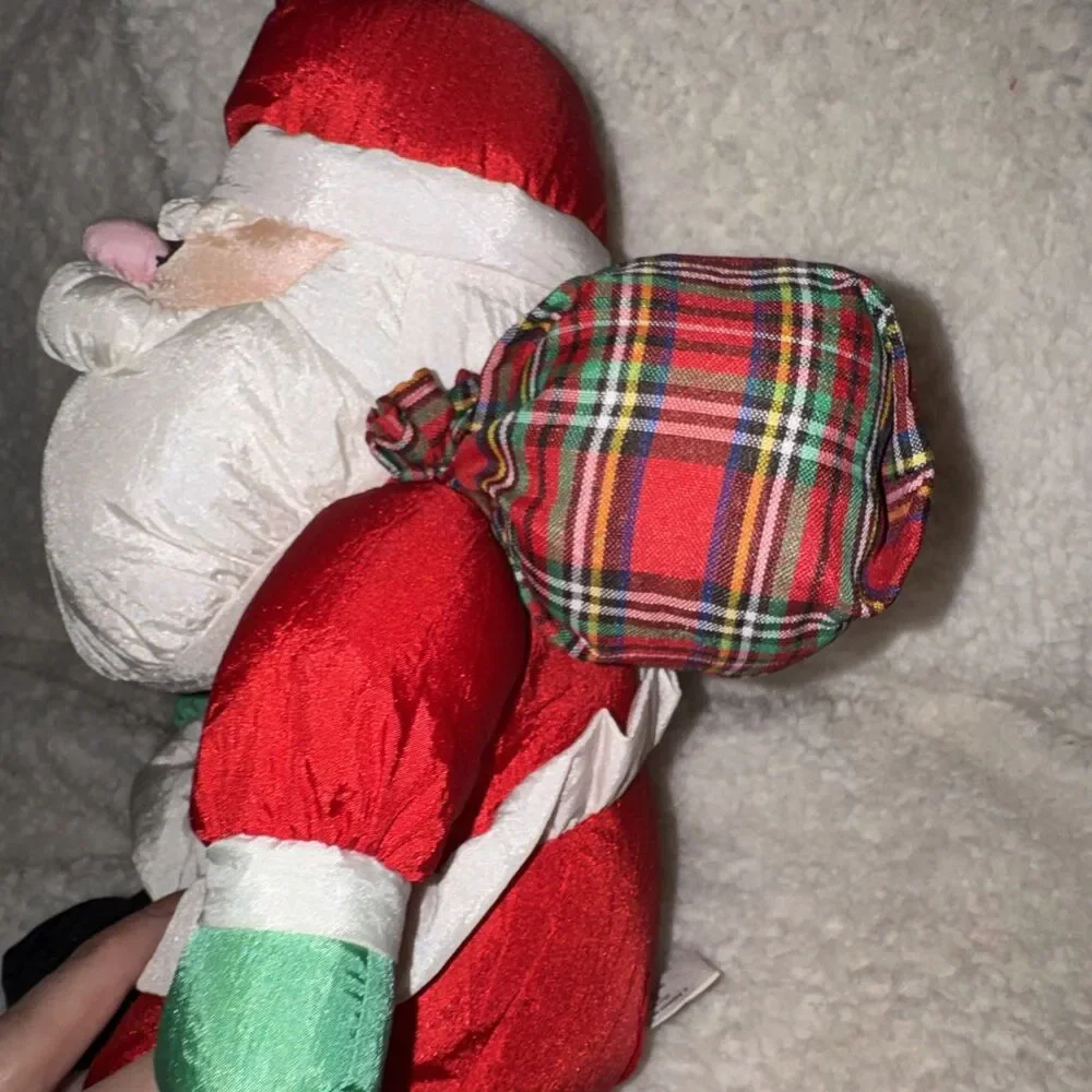 Vtg Parachute 1993 Gibson Santa Claus Plush Stuffed Toy Christmas Puff Aluff 14”